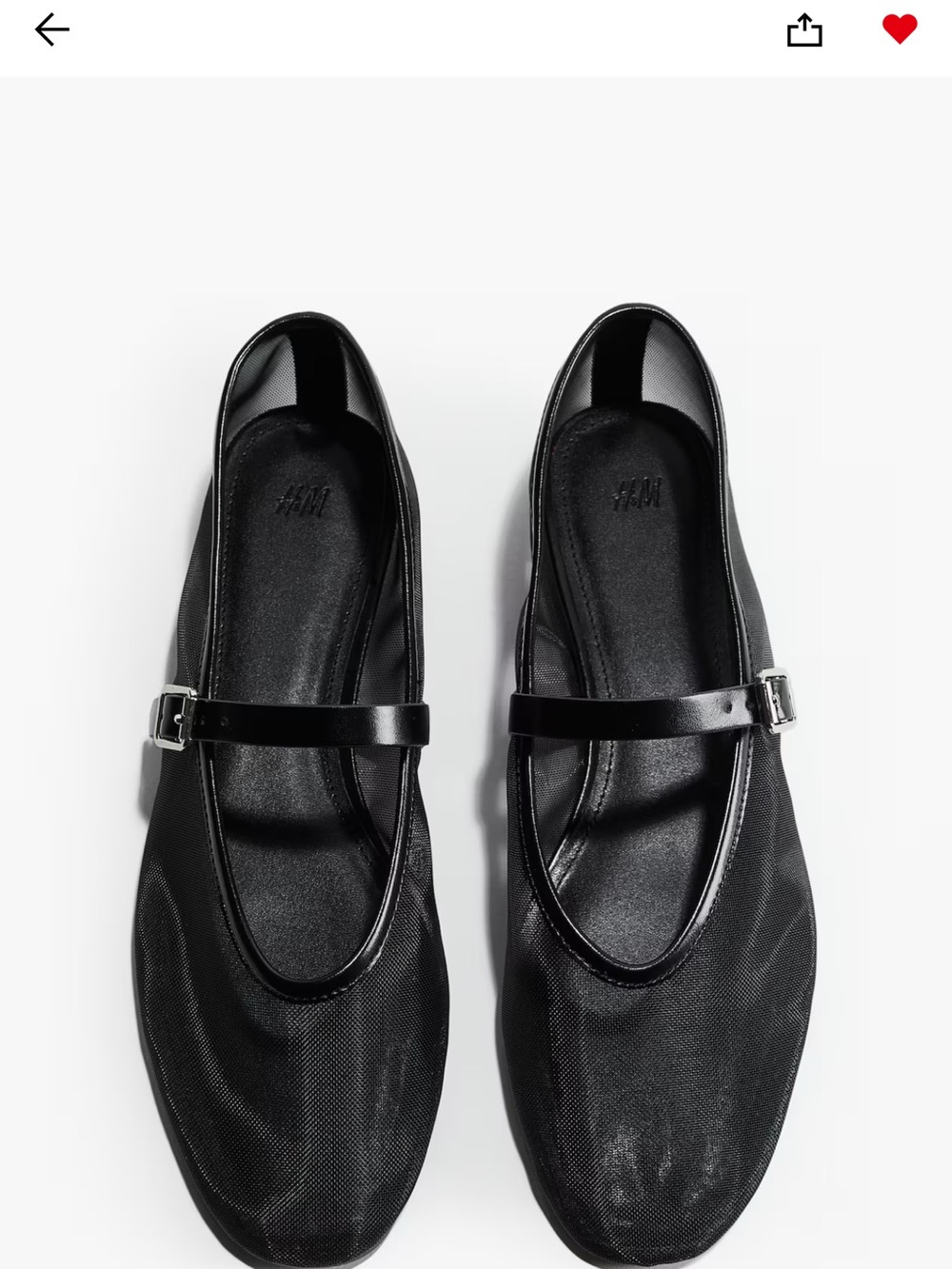 H&M Black Mary Jane-Style Slip-On Loafers with Buckle